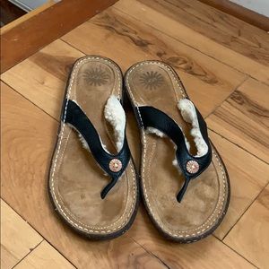 Ugg shearling lined flip flops